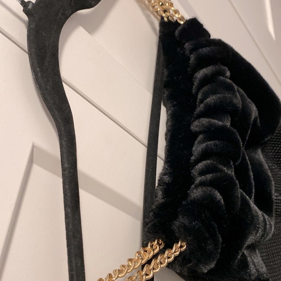 NWT [NBA] FISLL Golden State Warriors Black Faux Fur Sheer Mesh Backpack - Picture 8 of 8